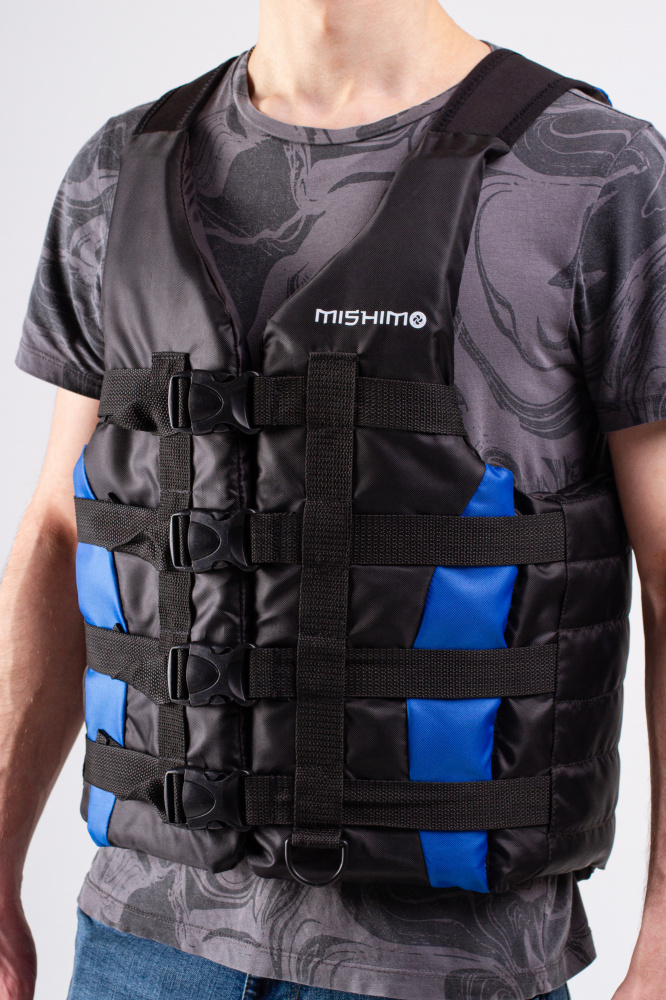 Жилет спасательный MISHIMO PRO Премиум качества Черно-синий в Оренбурге