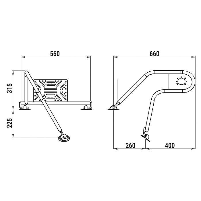 Стойка рулевая с креплением на баллон надувной лодки 25мм в Оренбурге