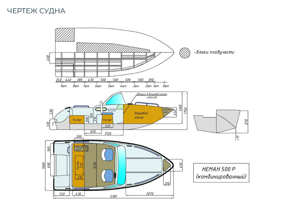Комбинированный катер Neman-500 P в Оренбурге