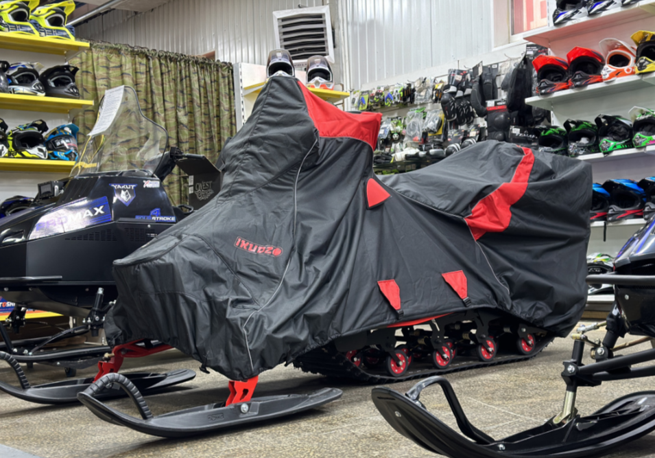 Чехол транспорт. снегохода IKUDZO HUNTER черно-красный Оксфорд ПРЕМИУМ качества с лого IKUDZO в Оренбурге