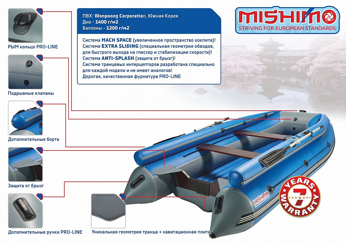 Лодка MISHIMO FAMILY LITE DF 370 в Оренбурге