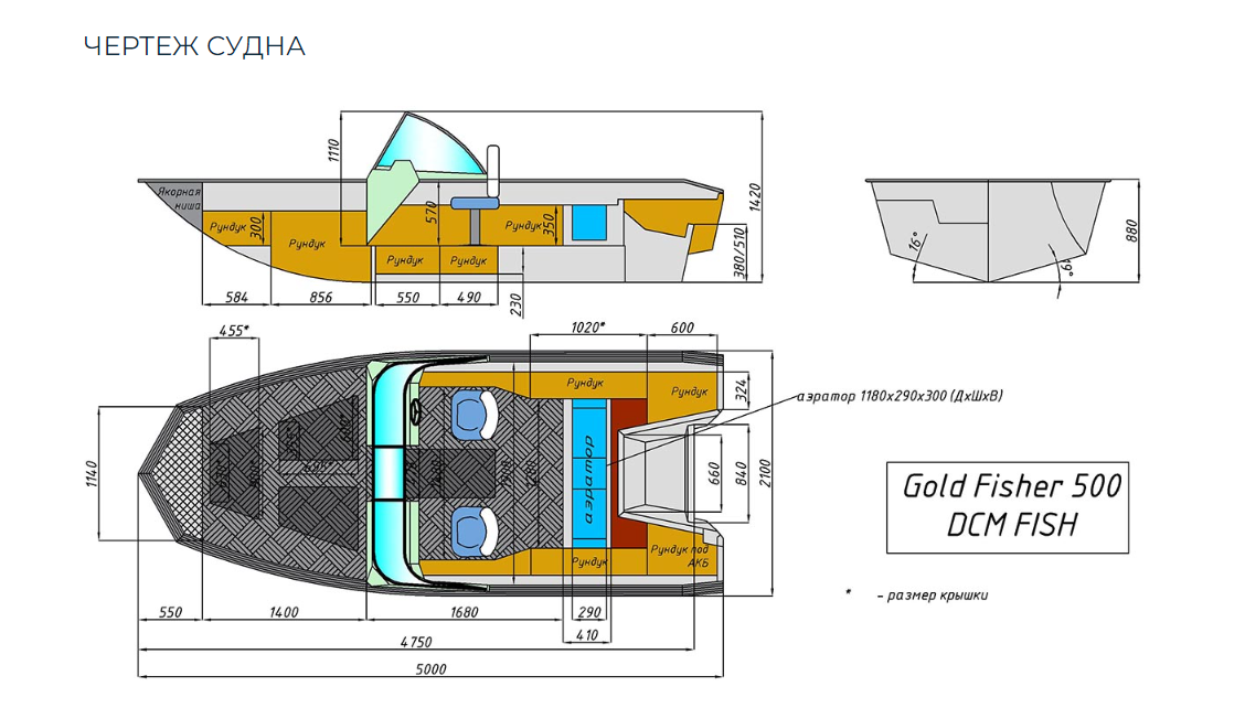 Алюминиевый катер Gold Fisher 500 DCM FISH в Оренбурге
