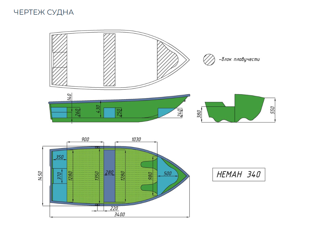 Стеклопластиковая лодка Neman-340 (тримаран) в Оренбурге