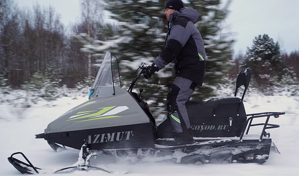 Миниснегоход Бурлак Азимут 20 л.с. , эл.запуск, реверс, тормоз гидравл, капот серый в Оренбурге