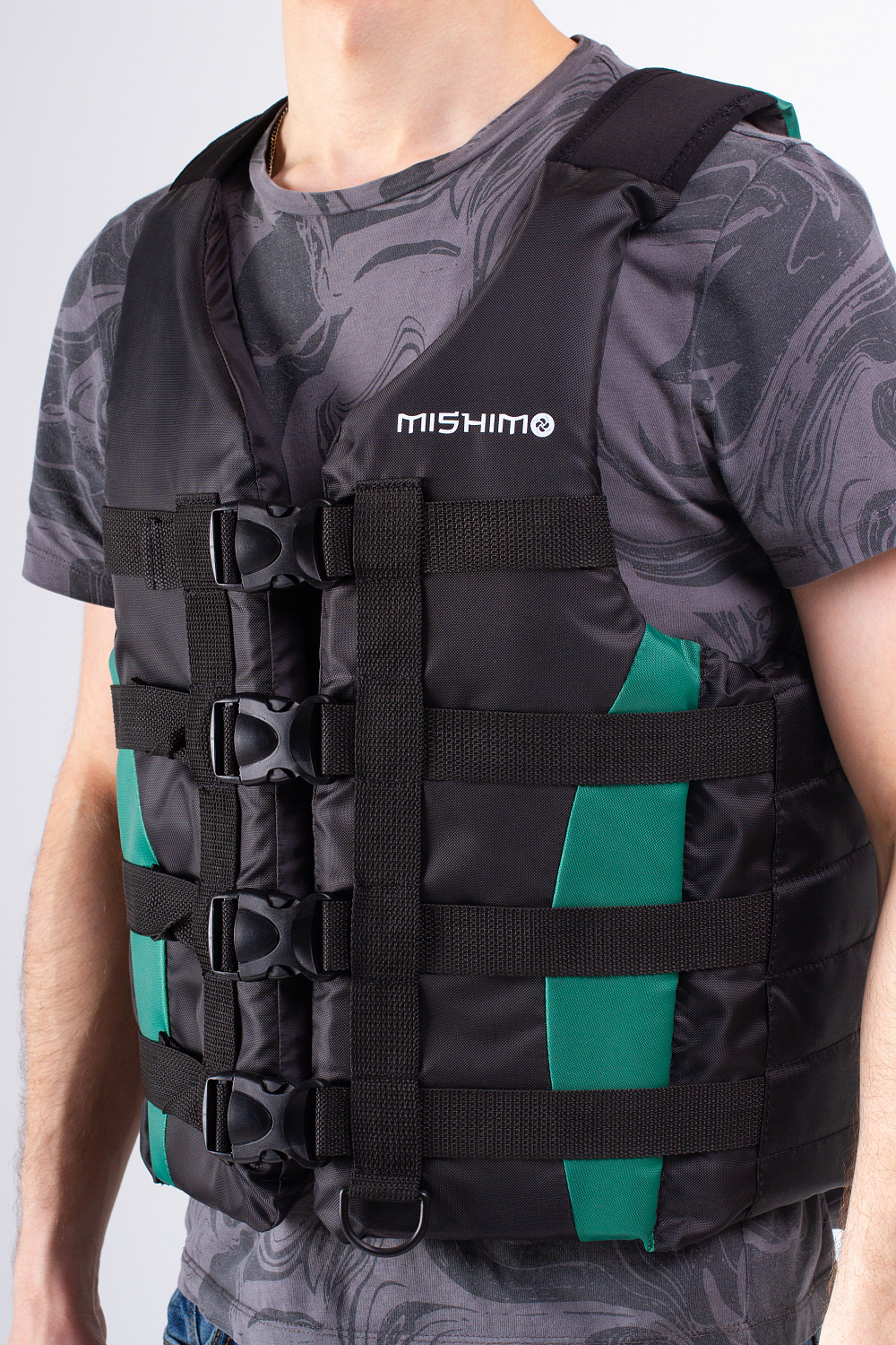 Жилет спасательный MISHIMO PRO Премиум качества Черно-зеленый в Оренбурге
