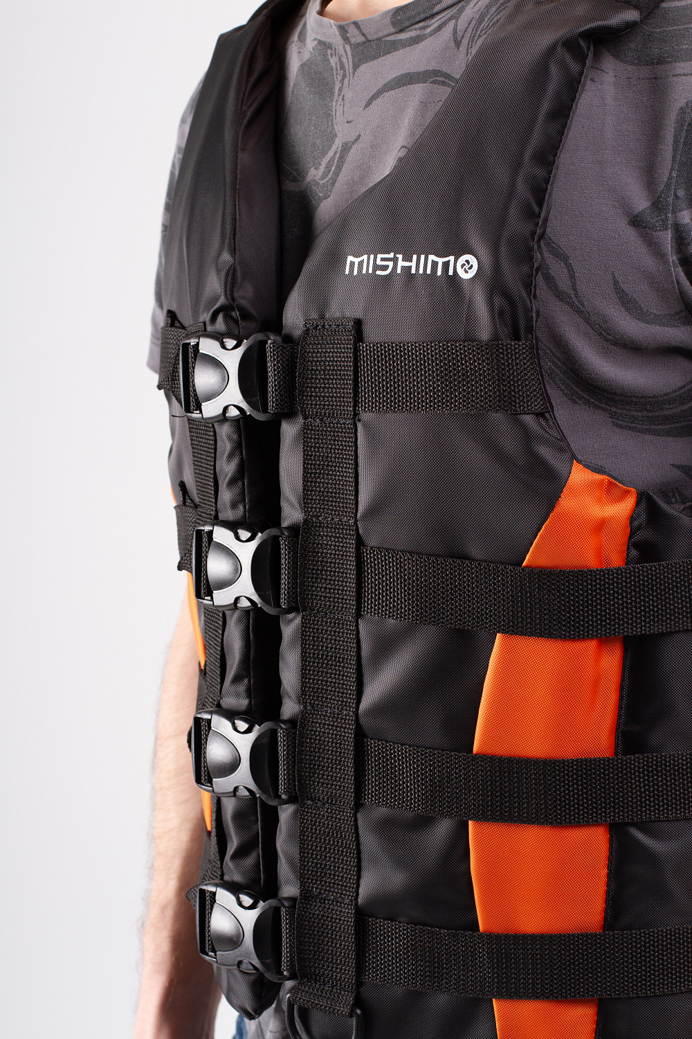 Жилет спасательный MISHIMO PRO Премиум качества Черно-оранжевый в Оренбурге