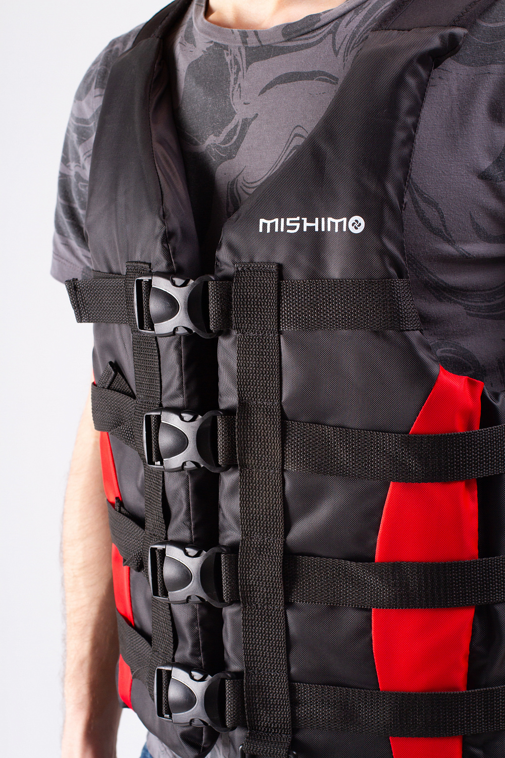 Жилет спасательный MISHIMO PRO Премиум качества Черно-красный в Оренбурге