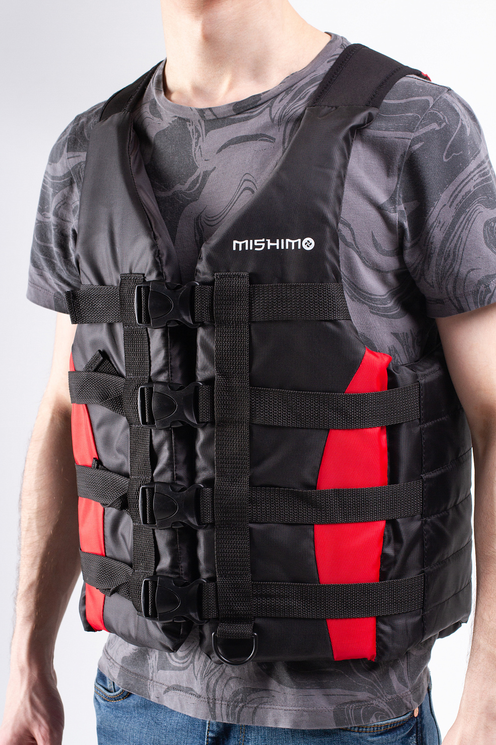 Жилет спасательный MISHIMO PRO Премиум качества Черно-красный в Оренбурге